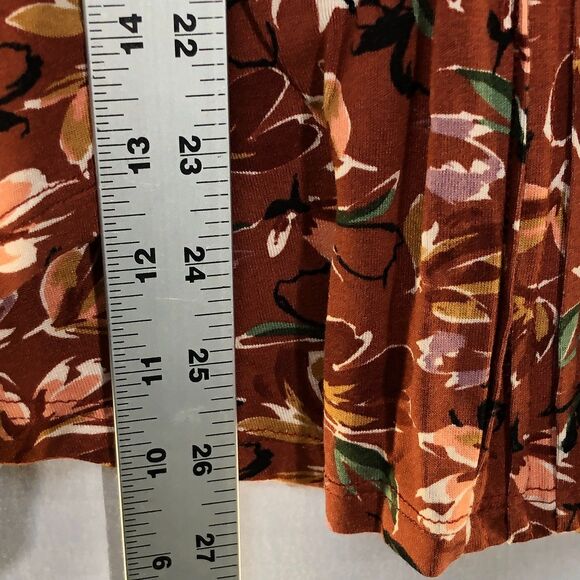 Anthropologie Daniel Rainn Darrel Crochet Yoke Knit Floral Print Top Petite M - Picture 7 of 9